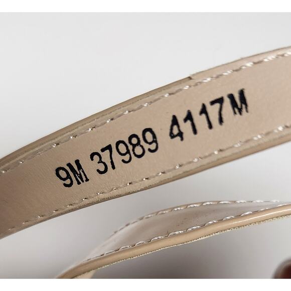 Touch Up Andrea Faux Patent Leather High Heel Pump Shoes Color Beige Size 9M - Picture 8 of 9